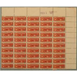 50 Colombia Specimen Revenue Stamps Plate Blocks 5 Cent