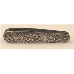 Sterling Silver Vintage Art Nouveau Foldng Pocket Knife