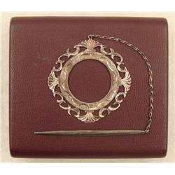 Sterling Silver Round Wreath Vintage Scarf Dress Clip