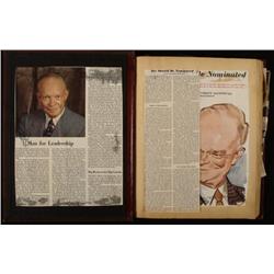 Eisenhower Ike Presidential Scrapbook Old Newspaper