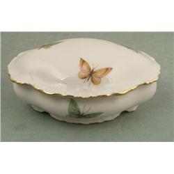 Limoges Leclair Butterflies Old Porcelain Jewelry Box