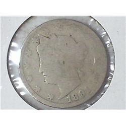 1891 LIBERTY "V" NICKEL