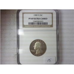 1980-S WASHINGTON QUARTER NGC PF69 ULTRA CAMEO