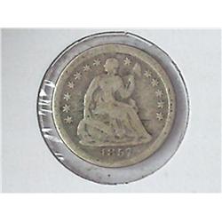 1857 SEATED LIBERTY HALF DIME