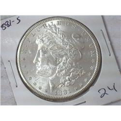 1881-S MORGAN SILVER DOLLAR (UNC)