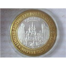 EXCALIBER CASINO $10 SILVER TOKEN (UNC)