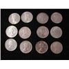 Image 1 : 12 CANADIAN SILVER DOLLARS 1960-1967 (ONE MONEY)