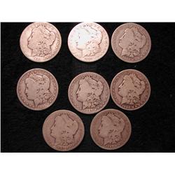 8 MORGAN DOLLARS- 1889O, 1894S, 1897O, 1890O,  18890, 1891, 1889O, 1890O,