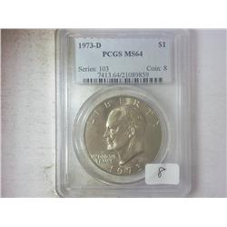 1973-D IKE DOLLAR PCGS MS64