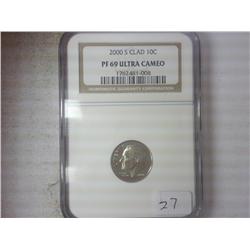 2000-S ROOSEVELT DIME NGC PF69 ULTRA CAMEO