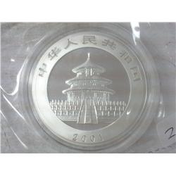 2001 CHINA 10 YUAN SILVER PANDA COIN (UNC)
