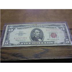1963 US $5 RED SEAL NOTE