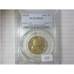 2002-P SACAGAWEA DOLLAR PCGS MS68