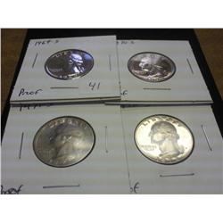 1969-S, 70-S, 71-S & 72-S WASHINGTON QUARTERS