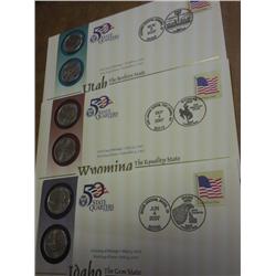 3 US MINT FDC QUARTERS (ID, WY, UT)