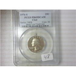 1976-S WASHINGTON QUARTER PCGS PR69DCAM