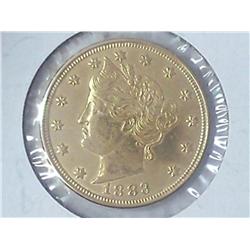 1883 GOLD PLATED RACKATEER NICKEL (UNC)