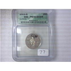 2003-S ILLINOIS QUARTER ICG PR70DCAM