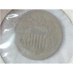 1867 SHIELD NICKEL (VG+)