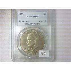 1973 IKE DOLLAR PCGS MS65