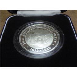 1989 BARBADOS $50 SILVER PROOF COIN