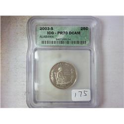 2003-S ALABAMA QUARTER ICG PR70DCAM