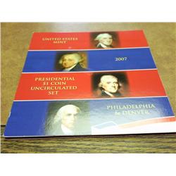 2007 US MINT PRESIDENTIAL DOLLAR SET (UNC)