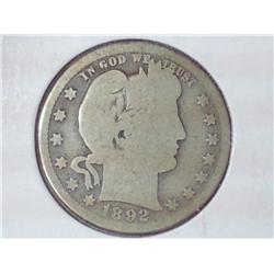 1892-S BARBER QUARTER