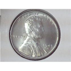 1943-S STEEL LINCOLN CENT (AT LEAST MS65)