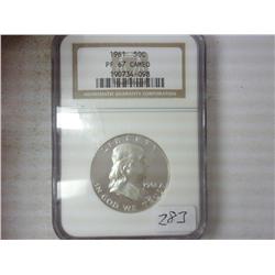 1961 FRANKLIN HALF DOLLAR NGC PF67 CAMEO