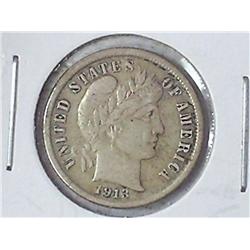 1913 BARBER DIME (EF)