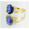 Image 2 : 15ctw Lab Dia/Sapphire 22k Gold Vermeil Ring (JEW-2356)