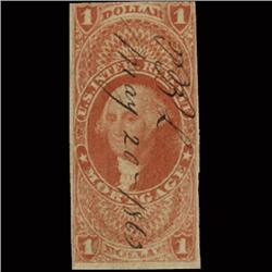 1860s US Revenue Stamp $1 Imperf Mortgage (STM-1368)