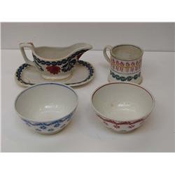 4 Assorted Stick Spatter ceramics