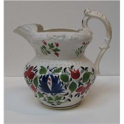 Large Molded Pitcher with Stick Spatter decoration