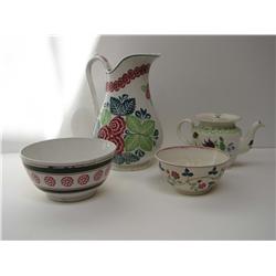 Four Assorted Stick Spatter ceramics including Staffordshire
