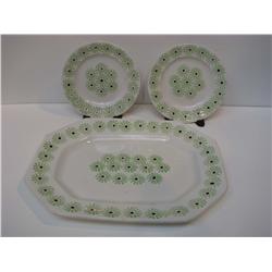 Three Pcs of Stick Spatter with Green Wheel Pattern
