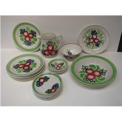 Large Group of Adams of Tunstall Basketweave Edge Stick Spatter ceramics