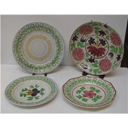 Stick Spatter Bowl & 3 Plates inc Barlow bow pattern