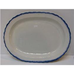 Oval Shaped Blue Feather Edge Platter