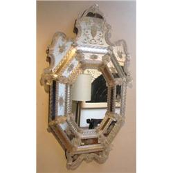 Venetian Mirror with Clear Glass Embellishment