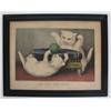 Image 8 : 5 framed Currier & Ives Kitties and Cat Pieces