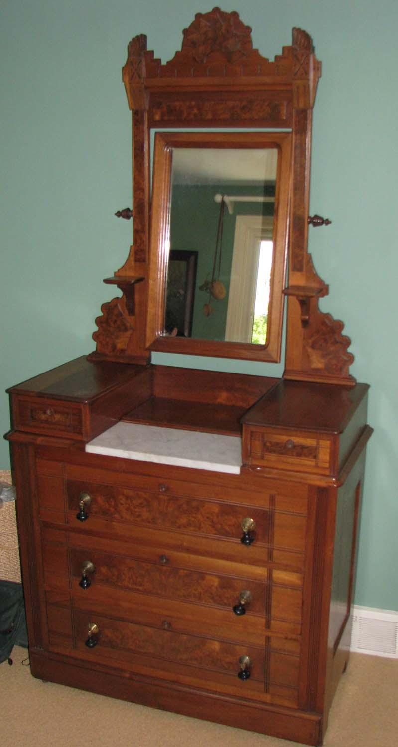 East Lake Victorian Marble Top Dressing Table With Mirror