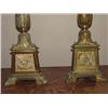 Image 3 : Pair of Large Brass Candlesticks with Hebrew inscription