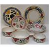 Image 1 : 5 Belgian Spongeware Nesting Bowls with matching bread plate, trivet, bowl and serving dish