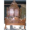 Image 3 : Antique Walnut Bed with Carved Headboard