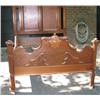 Image 4 : Antique Walnut Bed with Carved Headboard