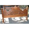 Image 5 : Antique Walnut Bed with Carved Headboard