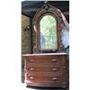 Image 1 : Victorian Carved Chest of Drawers with Carved Mirror