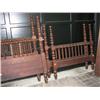 Image 3 : Pair of Hand Carved Twin Spool Beds